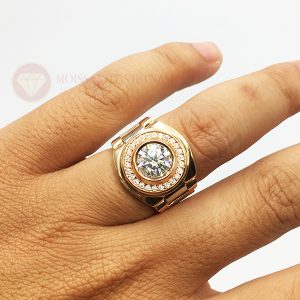 Nhẫn Rolex nam kim cương nhân tạo moissanite 5