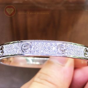 Vòng tay tình yêu kim cương Love Bracelet Catier vàng trắng 18k 2