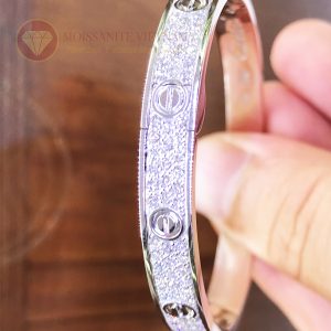 Vòng tay tình yêu kim cương Love Bracelet Catier vàng trắng 18k 4