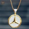 Mặt dây chuyền nam logo mercedes full kim cương