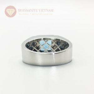 Nhẫn nam kim cương chủ princess xanh dương platinum