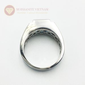 Nhẫn nam kim cương chủ princess xanh dương platinum 4
