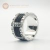 Nhẫn nam kim cương nhân tạo moissanite 3 line black 1