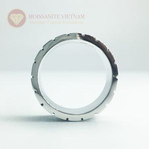Nhẫn nam kim cương nhân tạo moissanite 3 line black 3