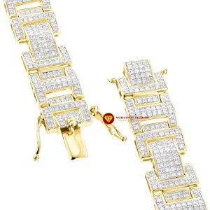 Lắc tay kim cương nam chữ H vàng 18k 2