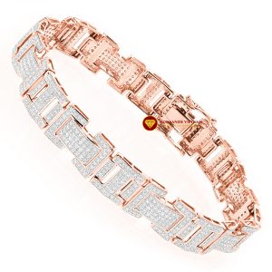 Lắc tay kim cương nam chữ H vàng 18k 3