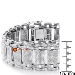 Lắc tay kim cương nam iced out pave vàng 18k 3