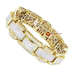 Lắc tay kim cương nam Luxurman giác cắt princess đặc biệt vàng 18k 1