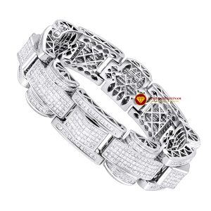 Lắc tay kim cương nam Luxurman giác cắt princess đặc biệt vàng 18k 2