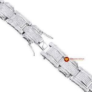 Lắc tay kim cương nam Luxurman giác cắt princess đặc biệt vàng 18k 3