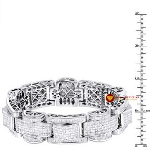 Lắc tay kim cương nam Luxurman giác cắt princess đặc biệt vàng 18k 4