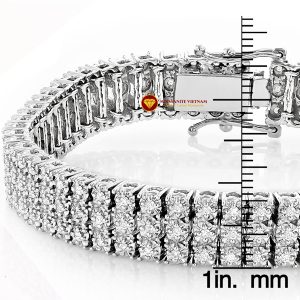 Lắc tay kim cương nam Row Prong vàng 18k 3