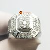 Nhẫn nam kim cương nhân tạo Mỹ moissanite chủ ghép vàng trắng 18k NO.1