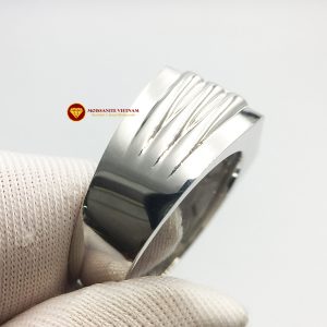 Nhẫn nam kim cương nhân tạo Mỹ moissanite chủ ghép vàng trắng 18k NO.10 1