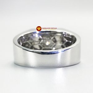Nhẫn nam kim cương nhân tạo Mỹ moissanite chủ ghép vàng trắng 18k NO.10 6