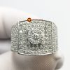 Nhẫn nam kim cương nhân tạo Mỹ moissanite chủ ghép vàng trắng 18k NO.3