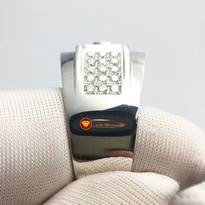 Nhẫn nam kim cương nhân tạo Mỹ moissanite chủ ghép vàng trắng 18k NO.5 3