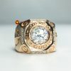 Nhẫn nam mercedes kim cương nhân tạo Mỹ moissanite vàng hồng 18k