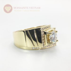 Nhẫn nam rolex full kim cương moissanite chủ 6ly3 vàng 18k 1