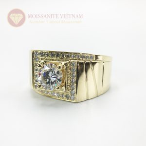 Nhẫn nam rolex full kim cương moissanite chủ 6ly3 vàng 18k 2