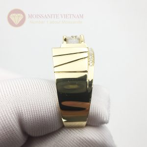 Nhẫn nam rolex full kim cương moissanite chủ 6ly3 vàng 18k 3