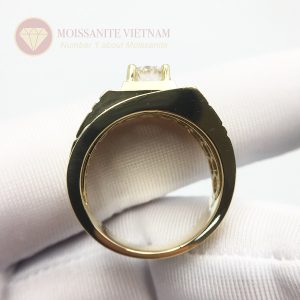 Nhẫn nam rolex full kim cương moissanite chủ 6ly3 vàng 18k 4