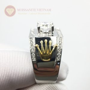 Nhẫn nam rolex full kim cương moissanite chủ 7ly5 vàng 18k 1