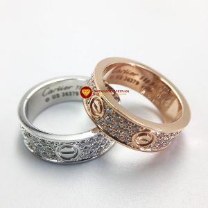 Nhẫn tình yêu love ring kim cương nhân tạo mỹ moissanite vàng 18k 2