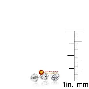 Bông tai nam kim cương nhân tạo mỹ moissanite bezel stud 4