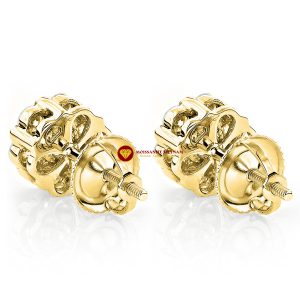 Bông tai nam kim cương nhân tạo mỹ moissanite cluster stud 3