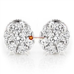 Bông tai nam kim cương nhân tạo mỹ moissanite cluster stud