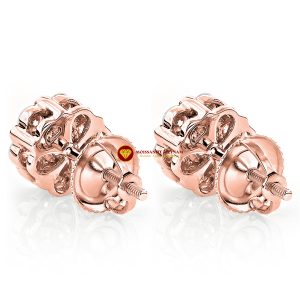 Bông tai nam kim cương nhân tạo mỹ moissanite cluster stud 5