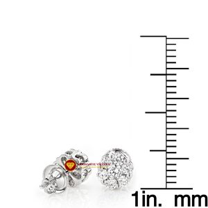 Bông tai nam kim cương nhân tạo mỹ moissanite cluster stud 6