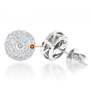 Bông tai nam kim cương nhân tạo mỹ moissanite cluster stud small 7