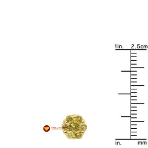Bông tai nam kim cương nhân tạo mỹ moissanite cluster vàng 2