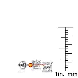 Bông tai nam kim cương nhân tạo mỹ moissanite princess 4