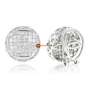 Bông tai nam kim cương nhân tạo mỹ moissanite tròn princess 1
