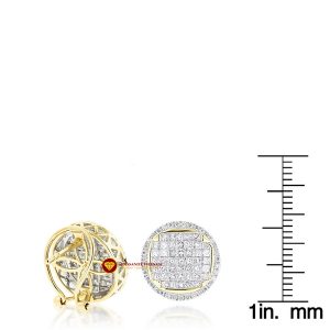 Bông tai nam kim cương nhân tạo mỹ moissanite tròn princess 2