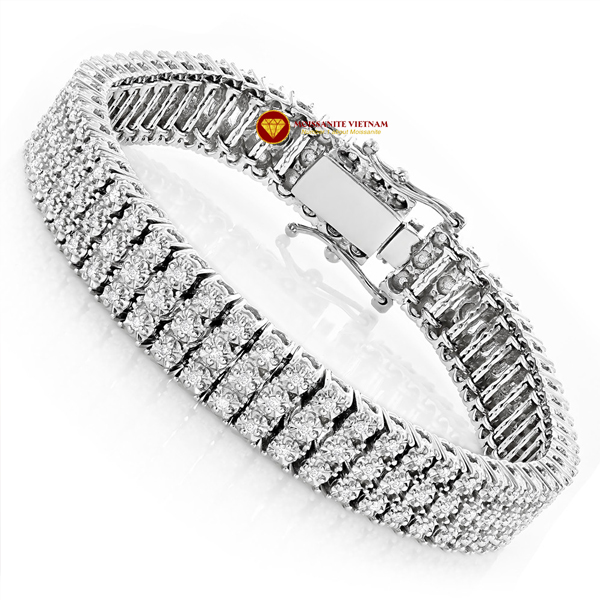 Lac-tay-kim-cuong-nam-3-hang-bracelet-vang-18k Lắc tay kim cương nam 3 hàng Bracelet vàng 18k