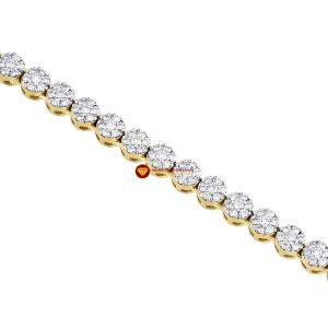 Dây chuyền kim cương nam mắt tròn 5mm 1