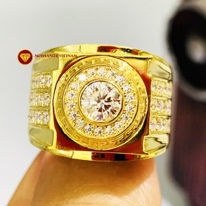 Nhẫn nam kim cương nhân tạo mỹ moissanite Versace