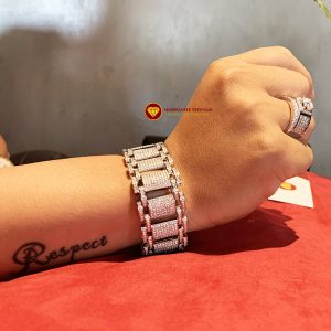 Lắc tay kim cương nam Tenis bản lớn vàng 18k 1