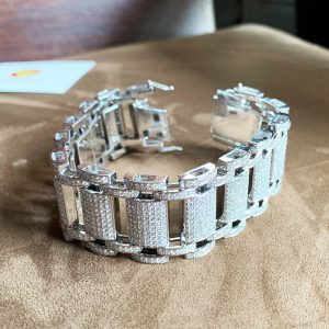 Lắc tay kim cương nam Tenis bản lớn vàng 18k 3