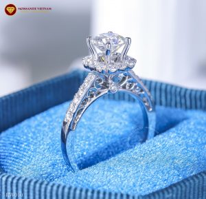 NHẪN NỮ KIM CƯƠNG NHÂN TẠO MOISSANITE - 6.3LY - RW010