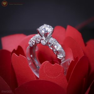 NHẪN NỮ KIM CƯƠNG NHÂN TẠO MOISSANITE – CHỦ TRÒN 6.3LY - RW003