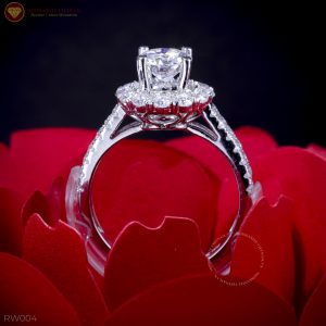 NHẪN NỮ KIM CƯƠNG NHÂN TẠO MOISSANITE – CHỦ TRÒN 6.3LY - RW004