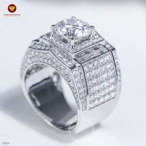 Nhẫn nam kim cương nhân tạo Moissanite - S0054