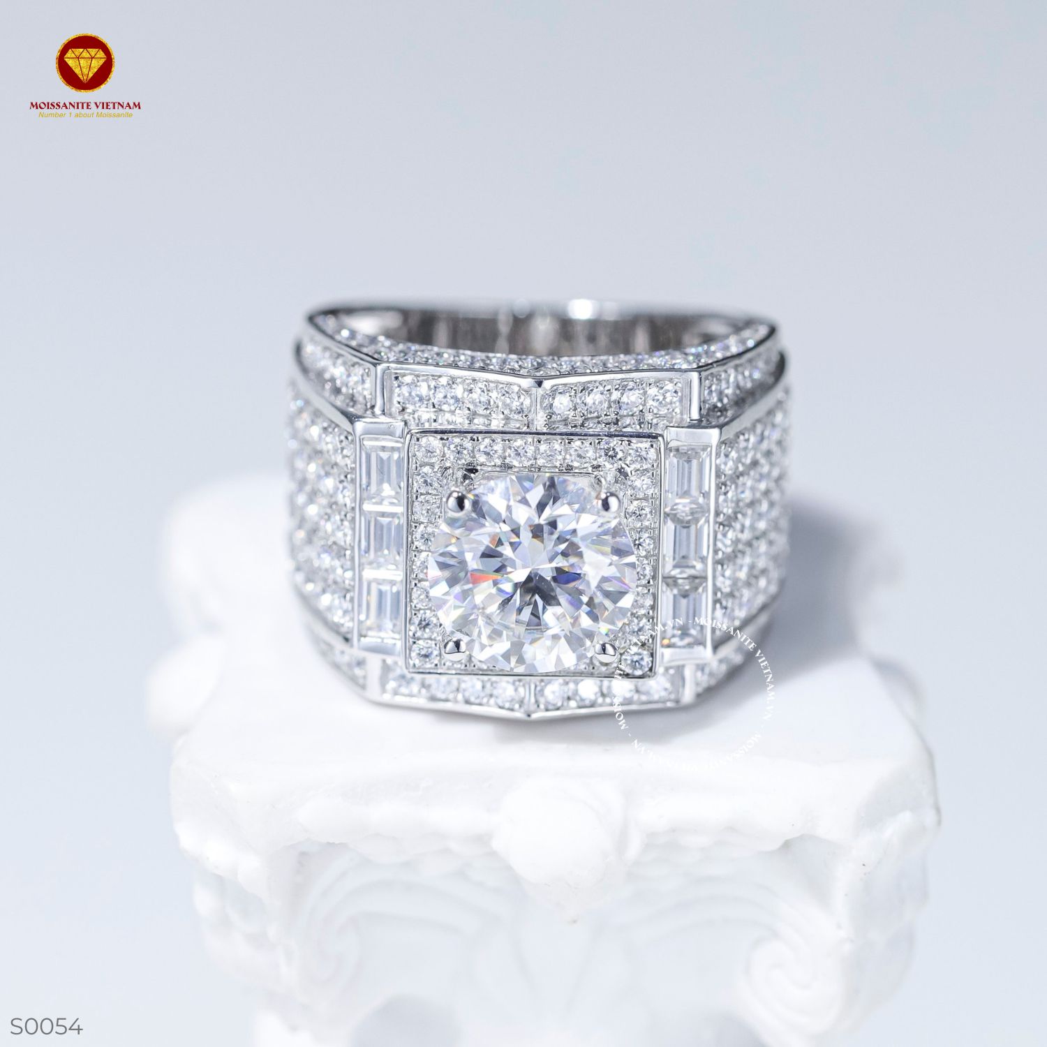 Alternative view of Nhẫn nam kim cương nhân tạo Moissanite - S0054